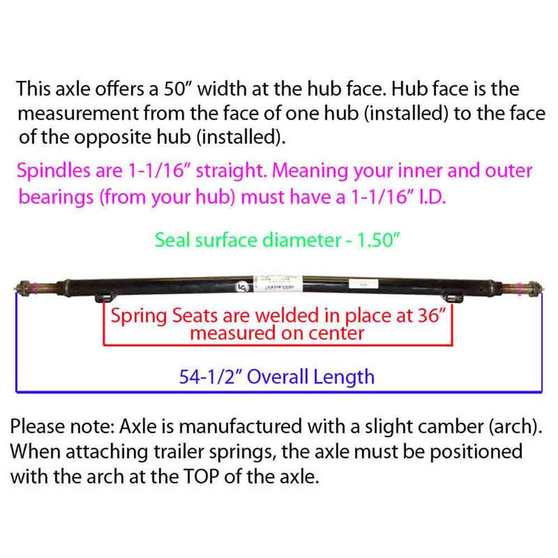 Load image into Gallery viewer, 2,200 lb. Straight Axle Tube - 50 Inch Hub Face

