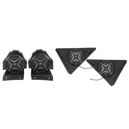 SSV Works Behind Seat 6.5" Speaker Pods With Front 8" Speaker Pods For Polaris Slingshot 15-21