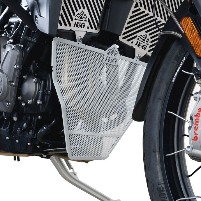 R&G Racing Silver Downpipe Grill For 2020-2024 Triumph Tiger 900