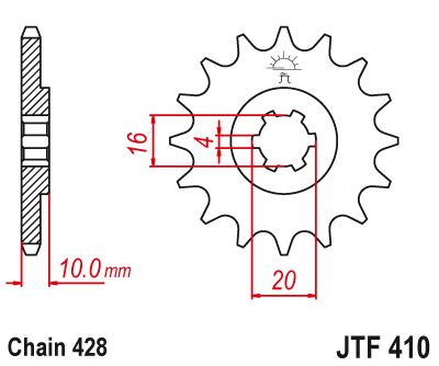 Load image into Gallery viewer, JT Sprockets Front Steel Sprocket 15 Tooth 15T 428 Chain JTF410.15

