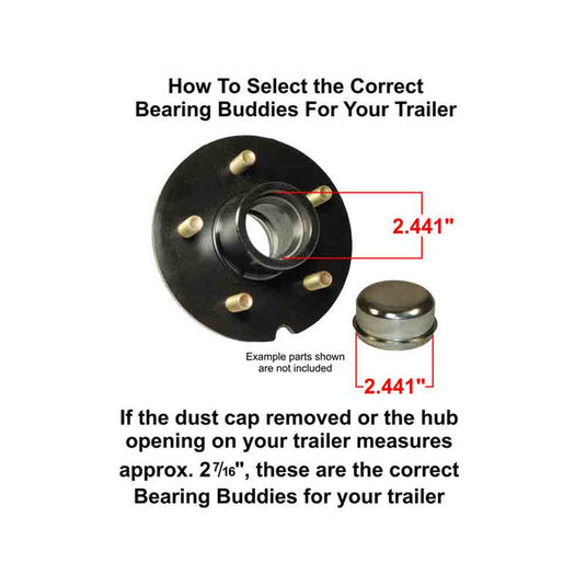 Bearing Buddy Stainless Steel Bearing Protectors with Bras - Pair - 2.441" Diameter