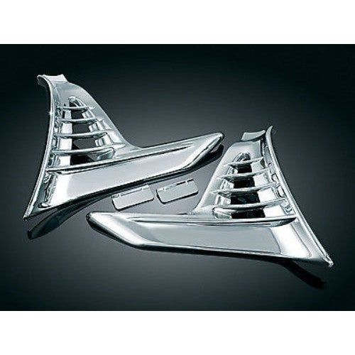 Load image into Gallery viewer, Kuryakyn Chrome Louvered Chrome Battery Box Covers Trim Honda Goldwing 2010 1800
