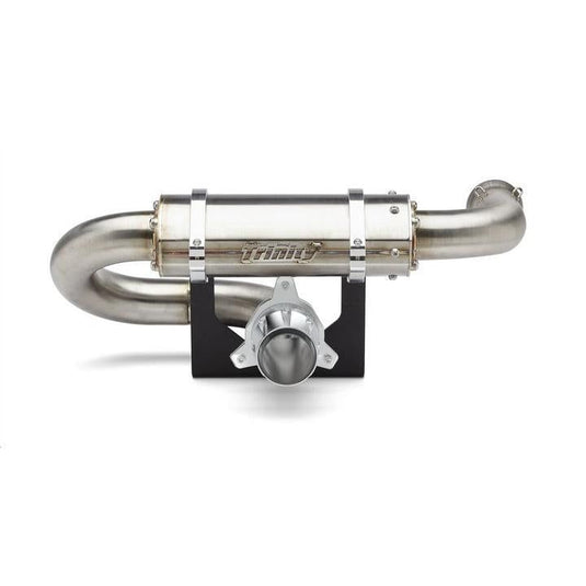 Trinity Racing Stage 5 Center Exit Slip On Exhaust With Billet Tip Brushed Stainless Steel Muffler