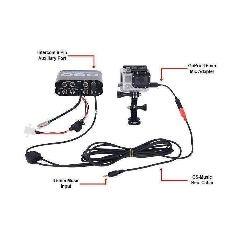 Load image into Gallery viewer, Rugged Radios Music Input and Audio Record Connect Cable for Intercom AUX Port CS-MUSIC-REC
