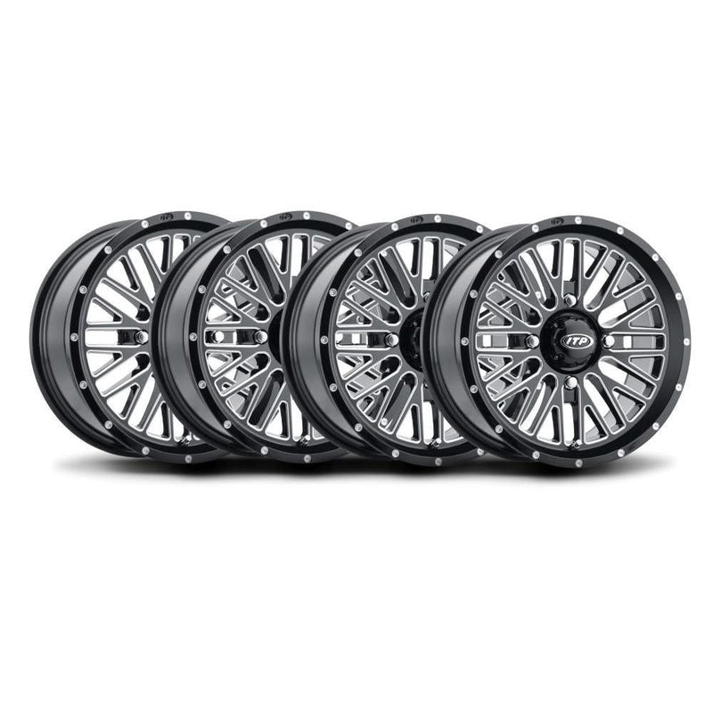 Load image into Gallery viewer, ITP Set of Four Momentum Wheels Machined Black 20x6.6 4/156 4+2.5
