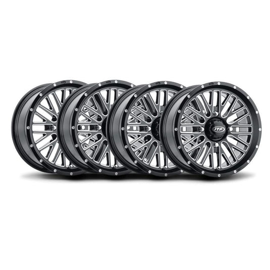 ITP Set of Four Momentum Wheels Machined Black 20x6.6 4/156 4+2.5