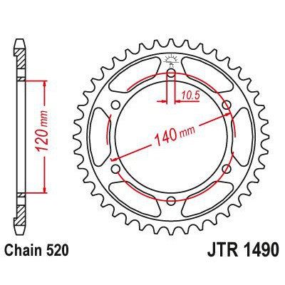 Load image into Gallery viewer, JT Sprockets Rear Steel Sprocket 43 Tooth 43T 520 Chain JTR1490.43
