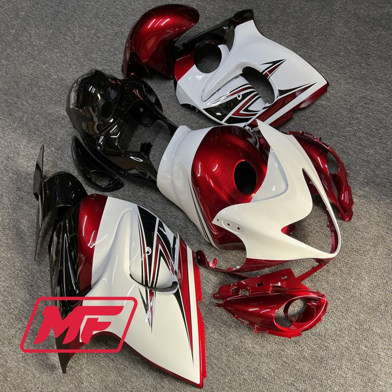 Load image into Gallery viewer, Monster Fairings Full Kit Suzuki GSXR1300 08-20 Gloss Red and White + Windshield + Gas Tank Cover
