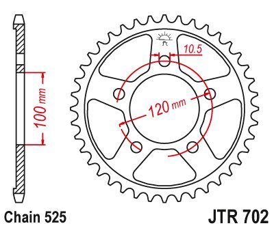 Load image into Gallery viewer, JT Sprockets Rear Steel Sprocket 42 Tooth 42T 525 Chain JTR702.42
