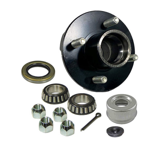 Hub Assembly For 2,000 lb Axle w/1" Straight Spindles - 4-Bolt on 4" Bolt Circle - With EZ Lube Dust Cap