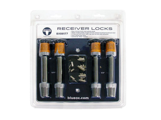 Blue Ox BX88177 Receiver Lock Kit, (2) 1/2 Locks, (2) 5/8 locks (4 Pack)
