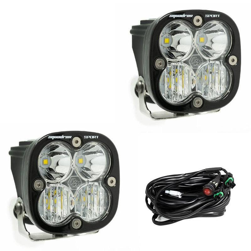 Load image into Gallery viewer, Baja Designs Auxiliary LED Light Pod Pair Squadron Sport Series Driving/Combo Pattern Clear Lens Universal 557803
