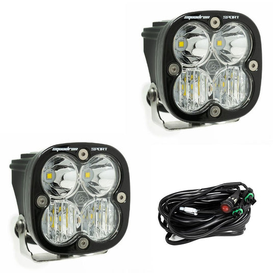 Baja Designs Auxiliary LED Light Pod Pair Squadron Sport Series Driving/Combo Pattern Clear Lens Universal 557803