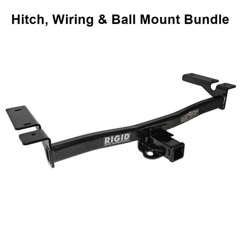 Load image into Gallery viewer, Rigid Hitch (R3-0466) Class III 2 Inch Receiver Trailer Hitch Bundle - Includes Ball Mount and Custom Wiring Harness fits 2007-2010 Lincoln MKX
