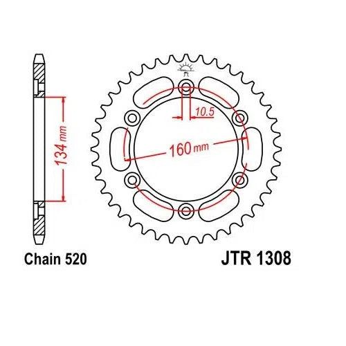 Steel Rear Sprocket 45T for Street HONDA CBR954RR 2002-2003