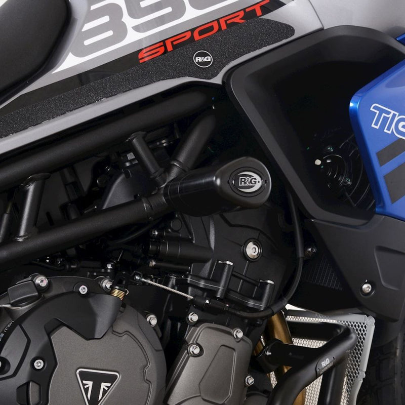 Load image into Gallery viewer, R&amp;G Racing Black Aero Style Crash Protection Bobbins For 2021-2024 Triumph Tiger 850 Sport
