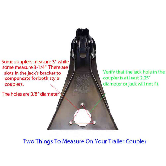 A-Frame Trailer Jack with Foot and Mounting Hardware - Top Wind