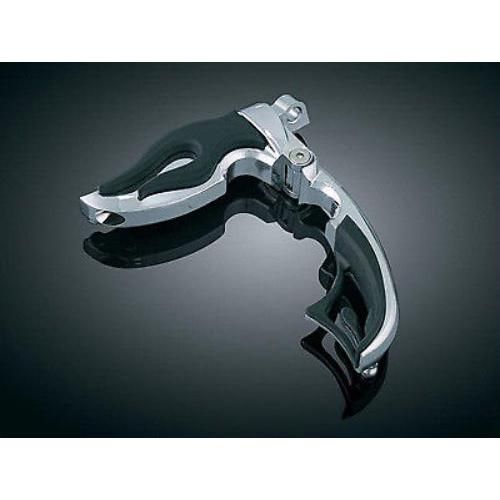 Load image into Gallery viewer, Kuryakyn Chrome ISO Flamin Flame Fire Switchblade Footpeg Pegs Set Pair Harley
