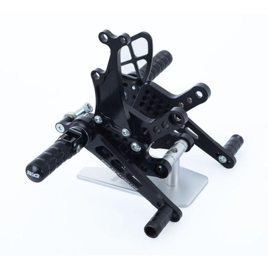 R&G Racing Black Adjustable Rearsets Folding Foot Peg Set FF0001BK
