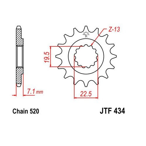 Steel Front Sprocket 14T for Street SUZUKI TU250X 2009-2016