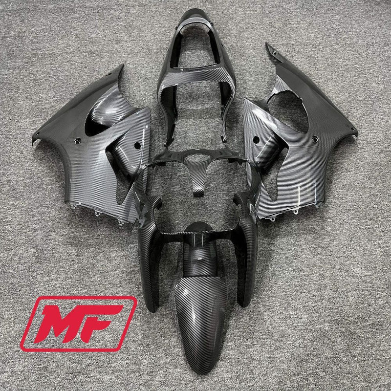 Load image into Gallery viewer, Monster Fairings Full Kit Kawasaki ZX-6R 00-02 Carbon Fiber Style + Windshield + Gas Tank Cover
