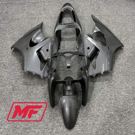 Monster Fairings Full Kit Kawasaki ZX-6R 00-02 Carbon Fiber Style + Windshield + Gas Tank Cover