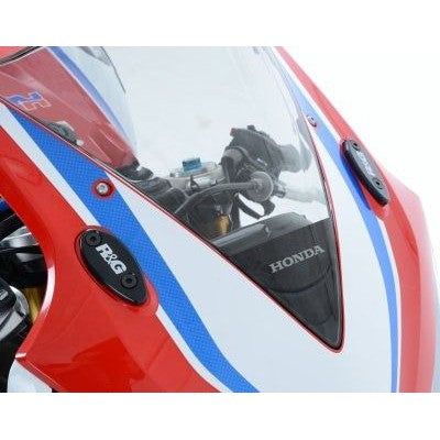 Load image into Gallery viewer, R&amp;G Racing Black Mirror Delete Blanking Plates For 2014-2016 Honda CBR1000RR SP
