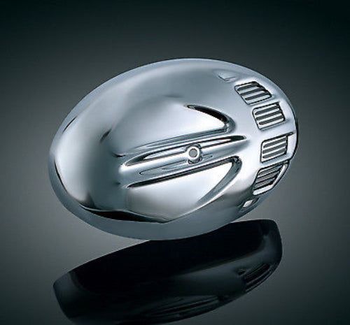 Load image into Gallery viewer, Kuryakyn Chrome Slotted Finned Scarab Air Cleaner Filter Cover Harley Big Twin
