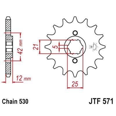 JT Sprockets Front Steel Countershaft Sprocket 16 Tooth 16T 530 Chain For Yamaha Seca 550 XJ550R H 1981 JTF571.16