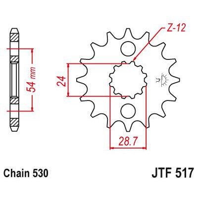 Load image into Gallery viewer, JT Sprockets Front Steel Countershaft Sprocket 17 Tooth 17T 530 Chain JTF517.17
