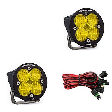 Baja Designs LED Light Pod Pair Squadron-R Pro Series Wide Cornering Pattern Baja Amber Lens Universal 597815