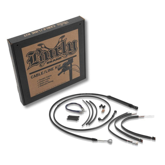 Burly Brand T-Bar Cable and Brake Line Kit 12" Black - B30-1257