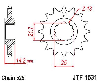 Load image into Gallery viewer, JT Sprockets Front Steel Sprocket 15 Tooth 15T 525 Chain JTF1531.15
