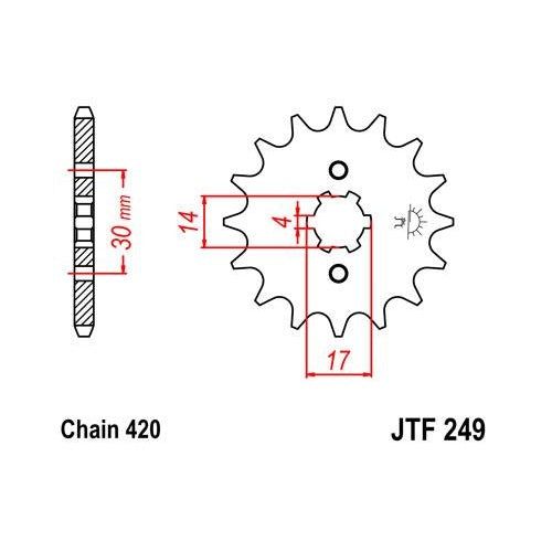 Steel Front Sprocket 13T for Street KAWASAKI AR50 1981-1998