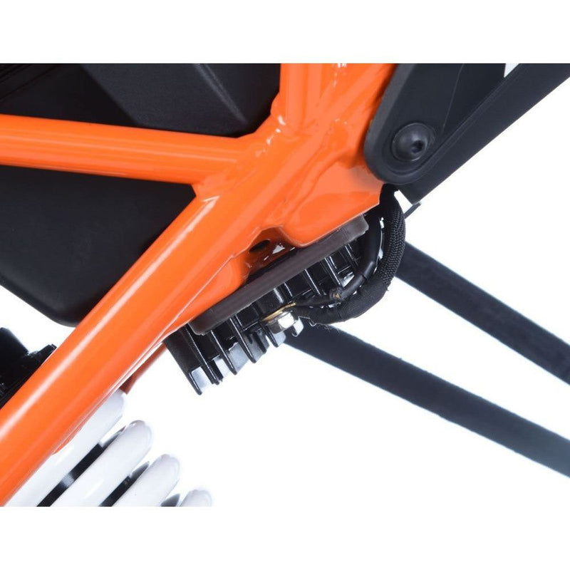 Load image into Gallery viewer, R&amp;G Racing Black Footrest Delete Blanking Plates For 2020-2021 KTM 125 Duke
