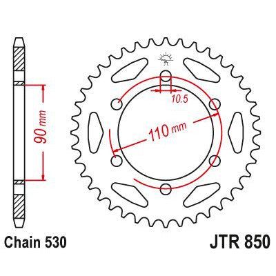 JT Sprockets Rear Steel Sprocket 33 Tooth 33T 530 Chain JTR850.33