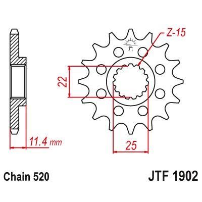 Load image into Gallery viewer, JT Sprockets Front Steel Countershaft Sprocket 15 Tooth 15T 520 Chain
