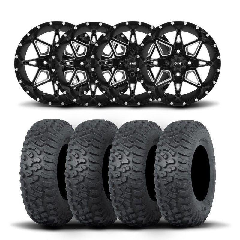 Load image into Gallery viewer, ITP Tornado 15&quot; Matte Black Wheels And Terra Hook Tires [32x10-15]
