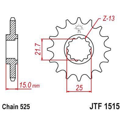 Load image into Gallery viewer, JT Sprockets Front Steel Sprocket 14 Tooth 14T 525 Chain JTF1515.14
