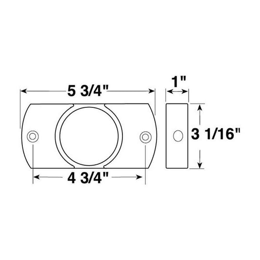 2-1/2 Inch Marker Light Surface Mount Adapter