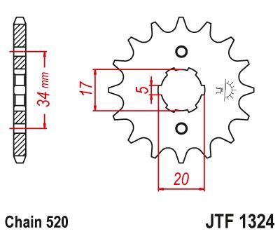 Load image into Gallery viewer, JT Sprockets Front Steel Countershaft Sprocket 13 Tooth 13T 520 Chain
