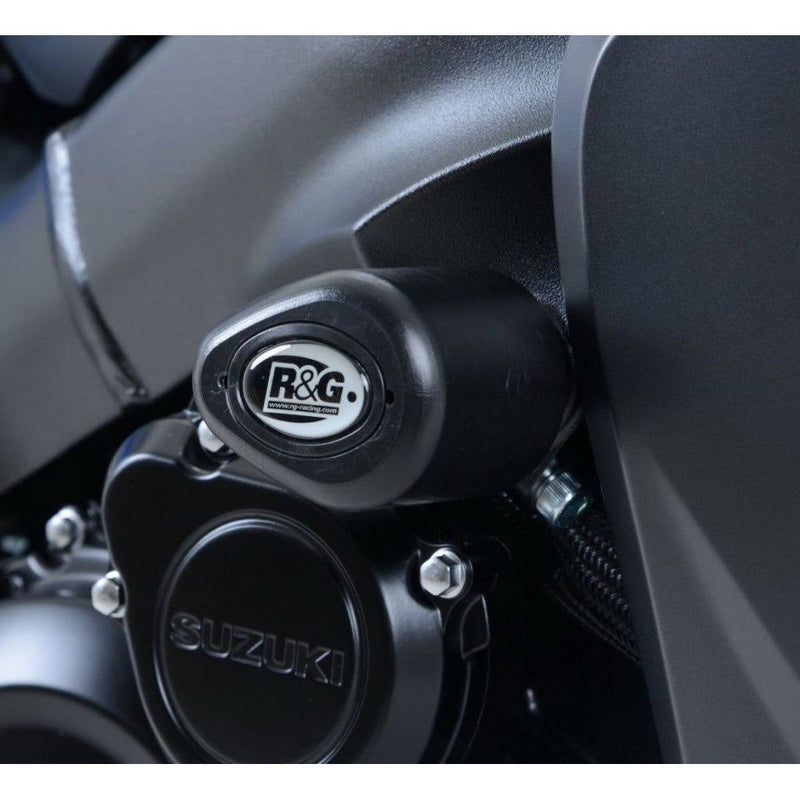 Load image into Gallery viewer, R&amp;G Racing Black Aero Style Crash Protection Bobbins For 2016-2018 Suzuki GSXS1000F ABS
