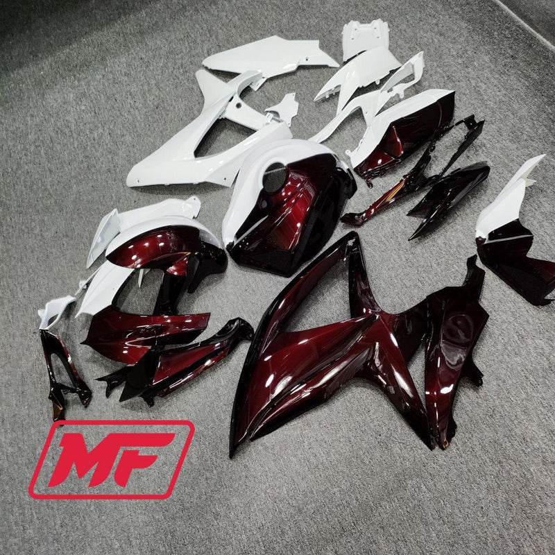 Load image into Gallery viewer, Monster Fairings Full Kit Suzuki GSXR600-750 08-10 Candy Red and White + Windshield + Gas Tank Cover
