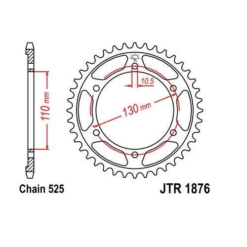 Steel Rear Sprocket 46T for Street YAMAHA YZF-R6 2006-2016