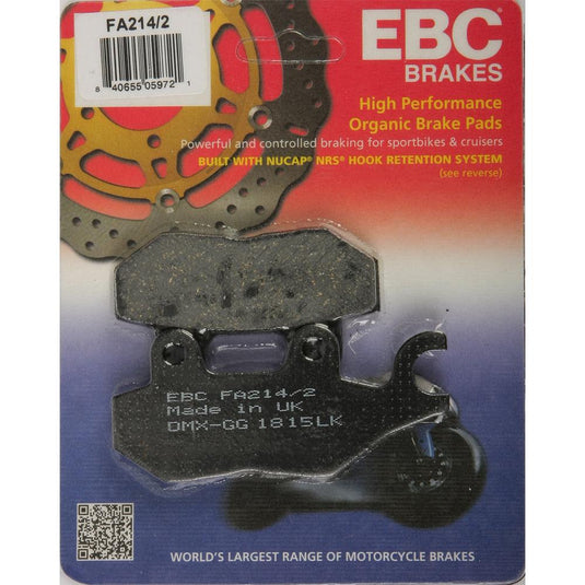 EBC 1 Pair FA Series Organic Replacement Brake Pads MPN FA214/2