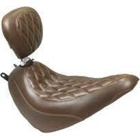 Mustang Wide Tripper Solo Seat Diamond Stitch With Backrest Brown 83004