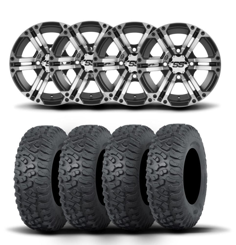 Load image into Gallery viewer, ITP SS212 14&quot; Machined Black Wheels And Terra Hook Tires [28x9-14]
