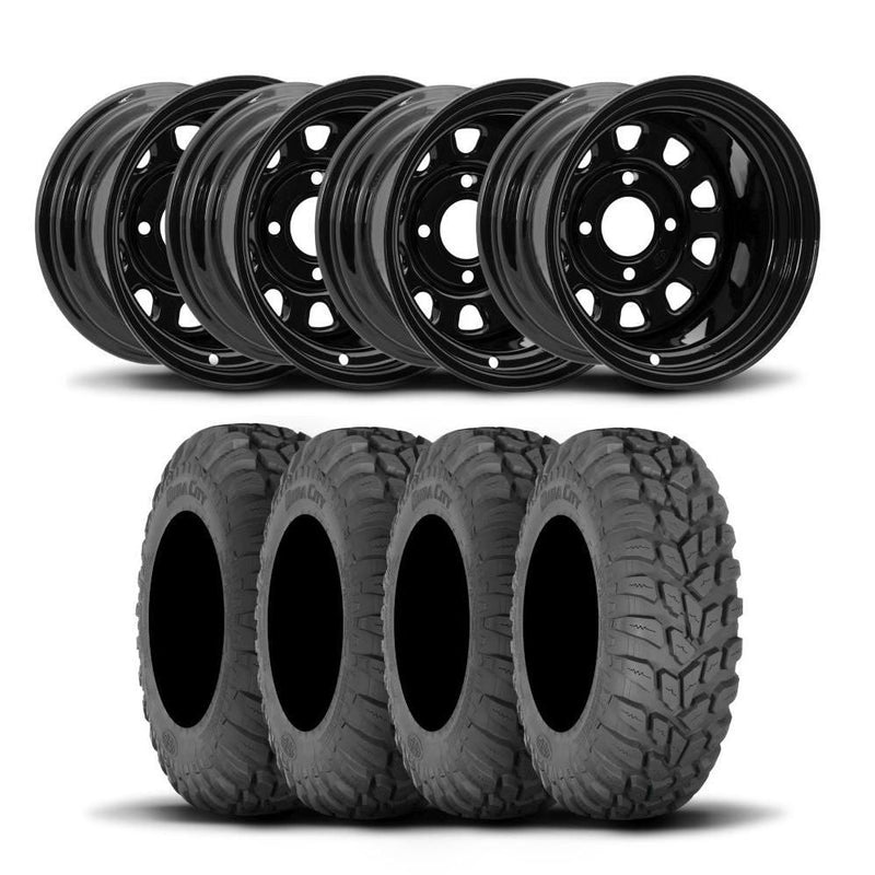 Load image into Gallery viewer, ITP Delta Steel 12" Wheels And DuraCity Tires [25x8R-12]
