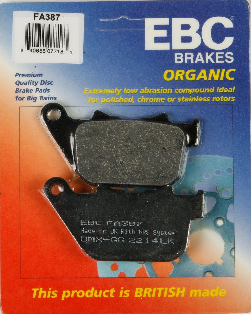 Load image into Gallery viewer, EBC 1 Pair FA Series Organic Replacement Brake Pads MPN FA387
