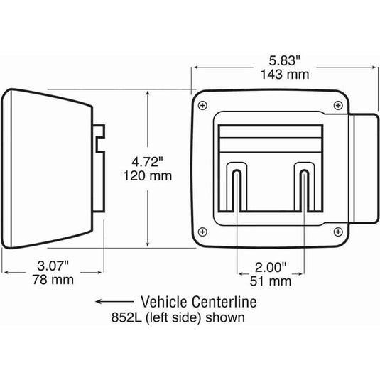 LED Combination Tail Light for Trailers Over 80 Inches - Drivers Side